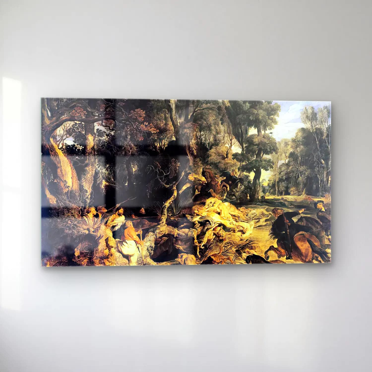 Peter Paul Rubens – Boar Hunt cam tablo — sol açıdan görünüm