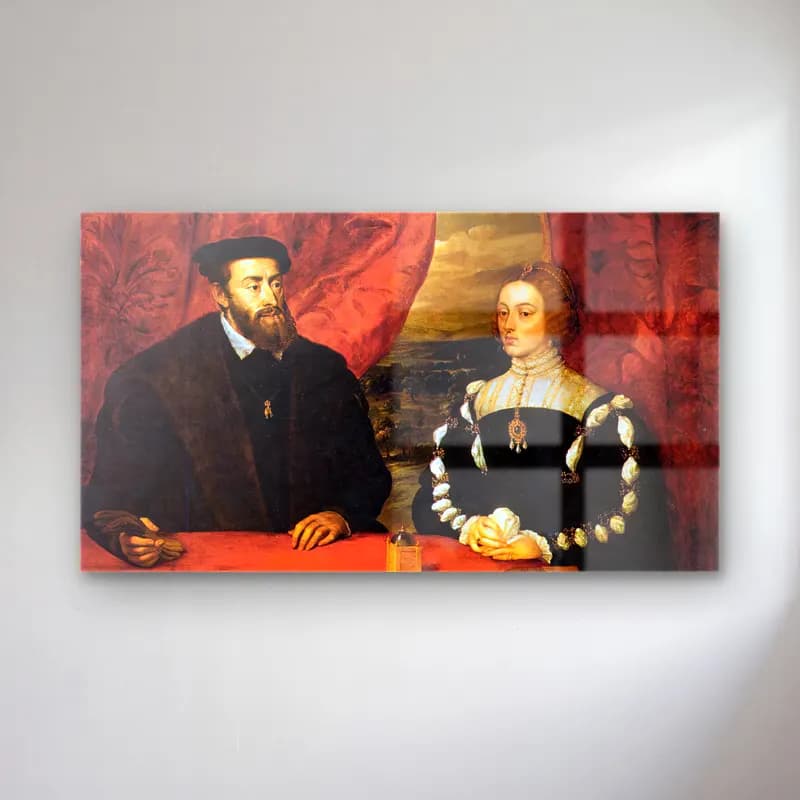 Peter Paul Rubens – Charles V and the Empress Isabella cam tablo — Peter Paul Rubens – Charles V and the Empress Isabella — yağlı boya dini sahne