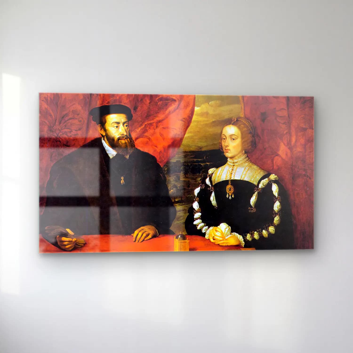 Peter Paul Rubens – Charles V and the Empress Isabella cam tablo — sol açıdan görünüm