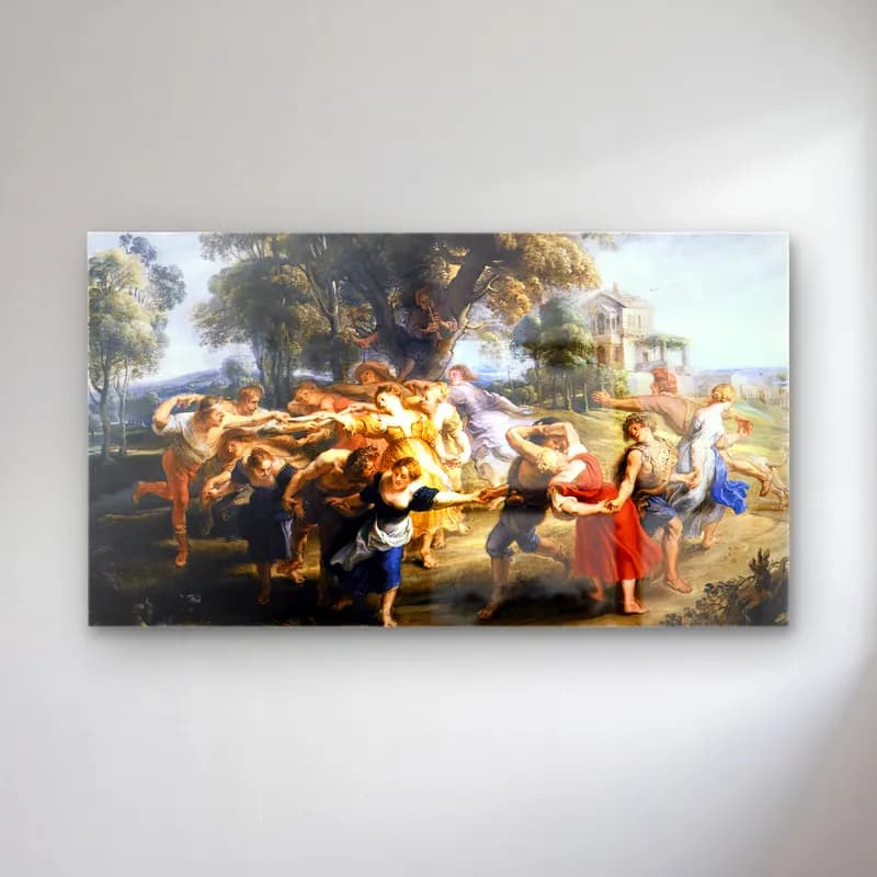 Peter Paul Rubens – Dance of Italian Villagers cam tablo — Peter Paul Rubens – Dance of Italian Villagers — yağlı boya mitolojik sahne