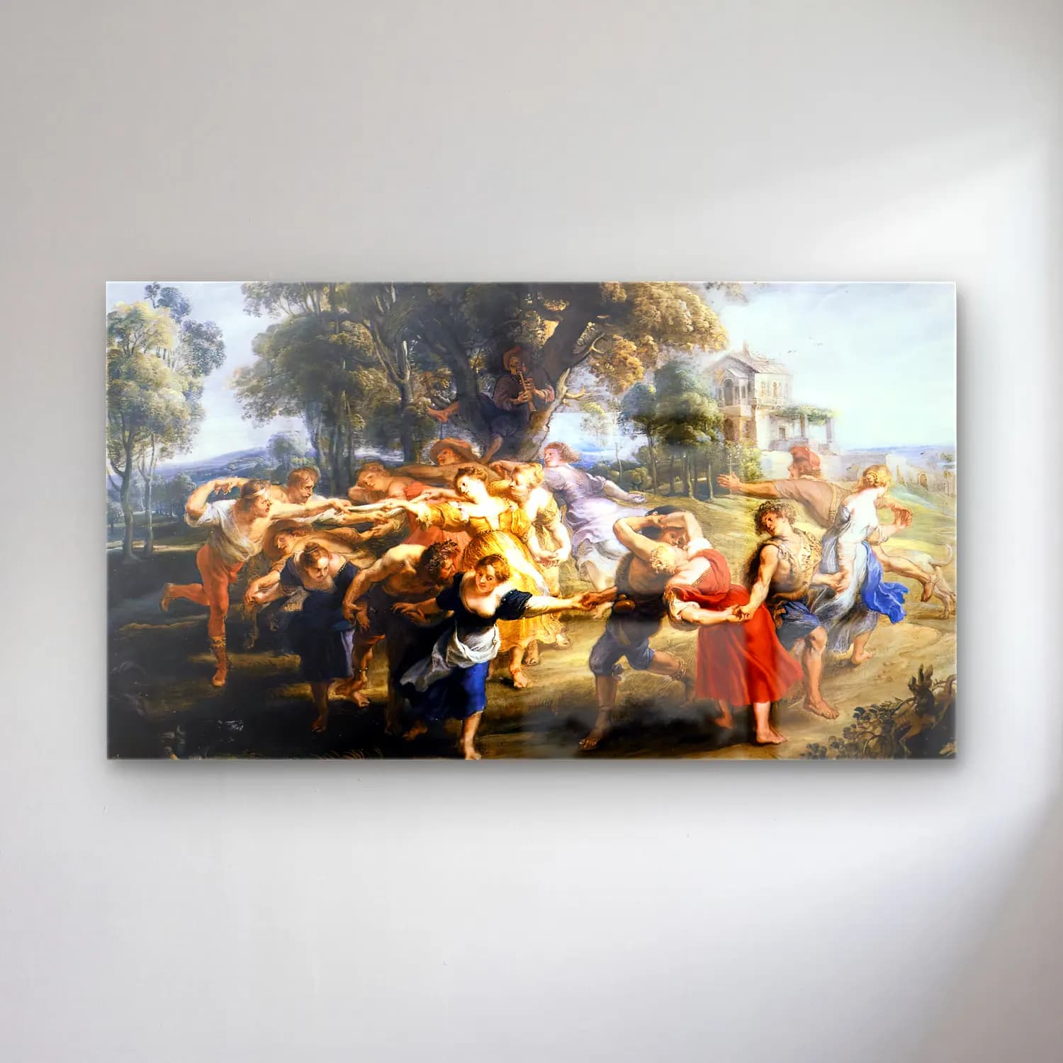 Peter Paul Rubens – Dance of Italian Villagers cam tablo — Peter Paul Rubens – Dance of Italian Villagers — yağlı boya mitolojik sahne