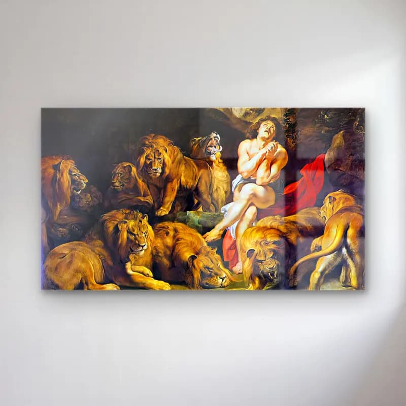 Peter Paul Rubens – Daniel in the Lion s Den cam tablo — Peter Paul Rubens – Daniel in the Lion s Den — yağlı boya mitolojik sahne