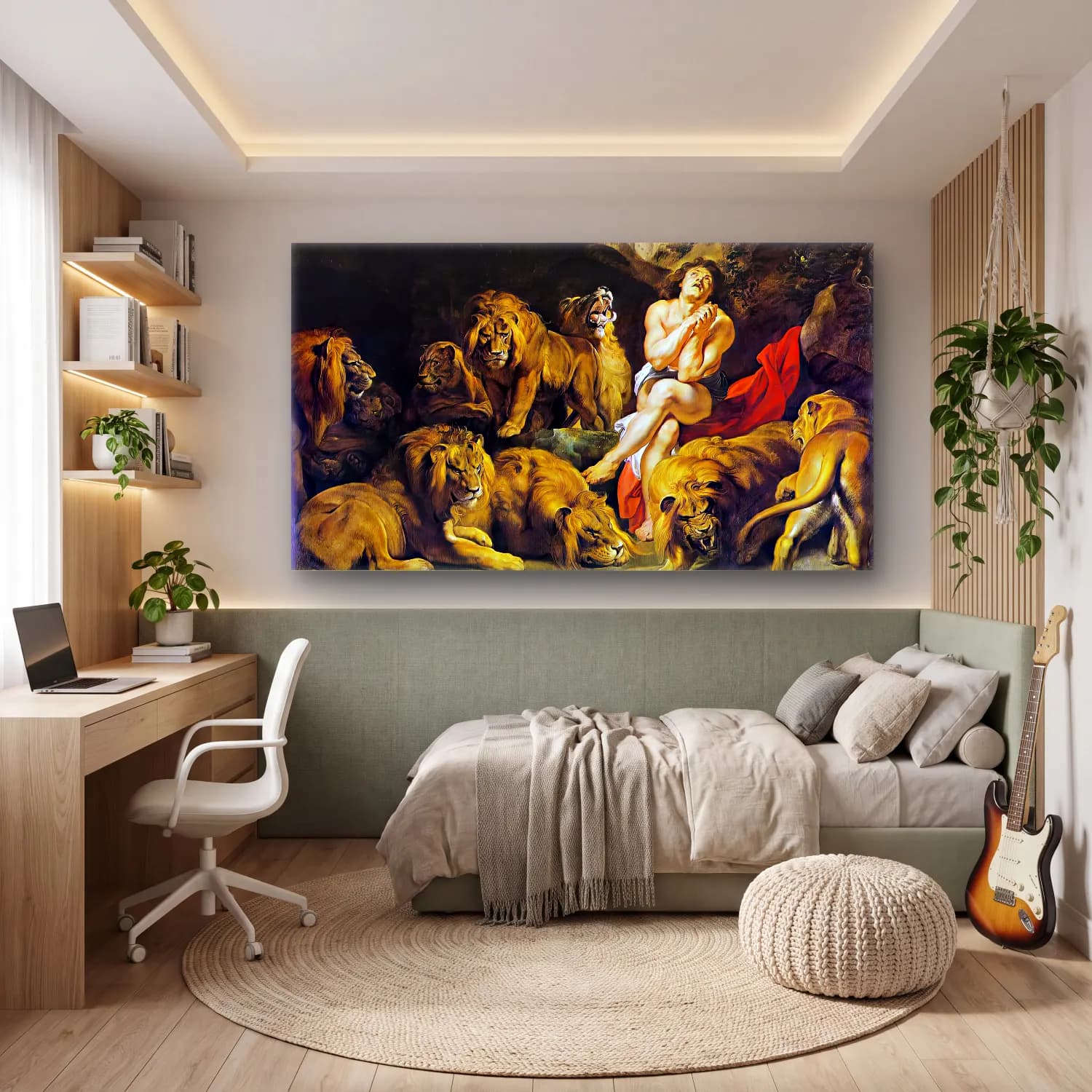 Peter Paul Rubens – Daniel in the Lion s Den cam tablo — genç odasında