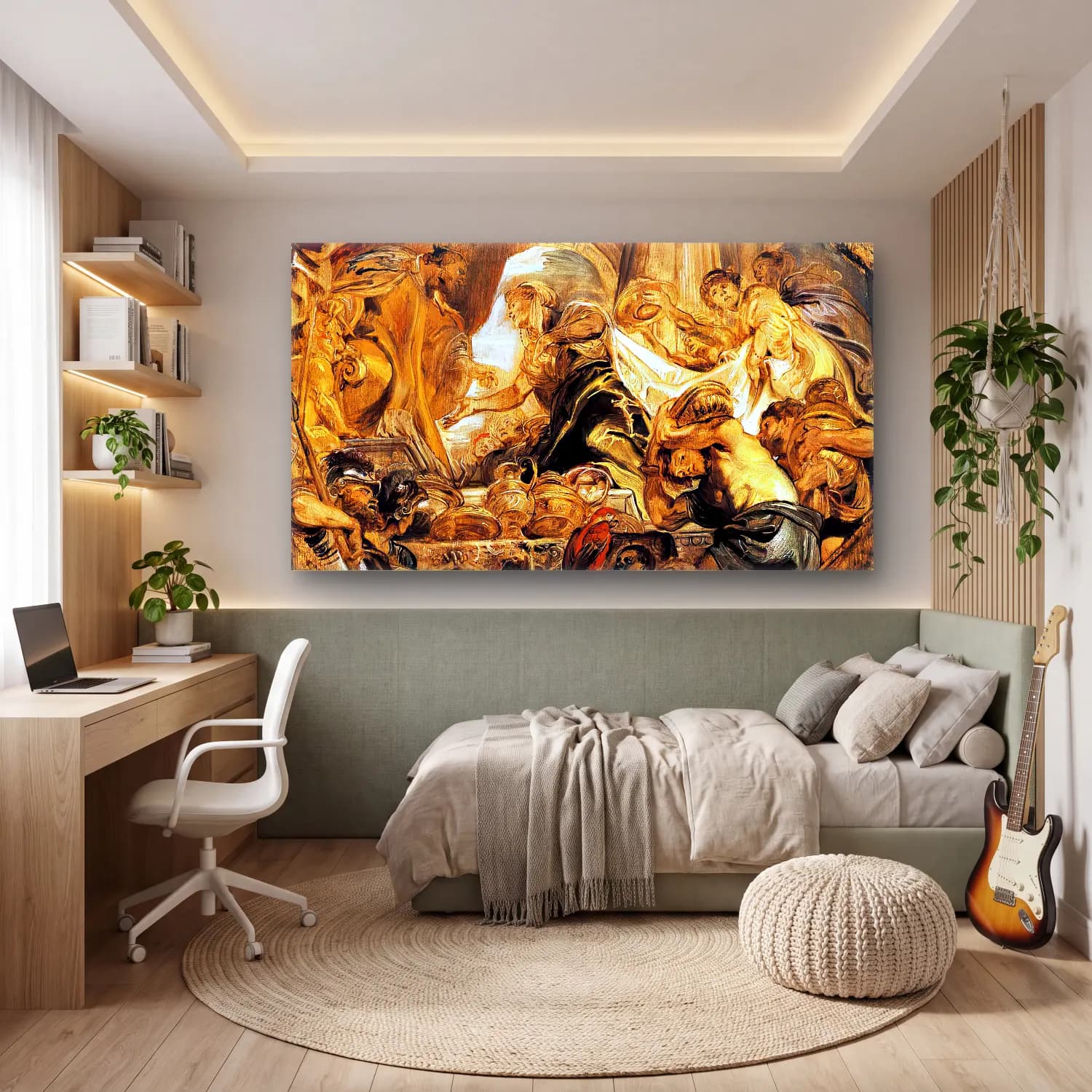 Peter Paul Rubens – King Solomon and the Queen of Sheba cam tablo — genç odasında