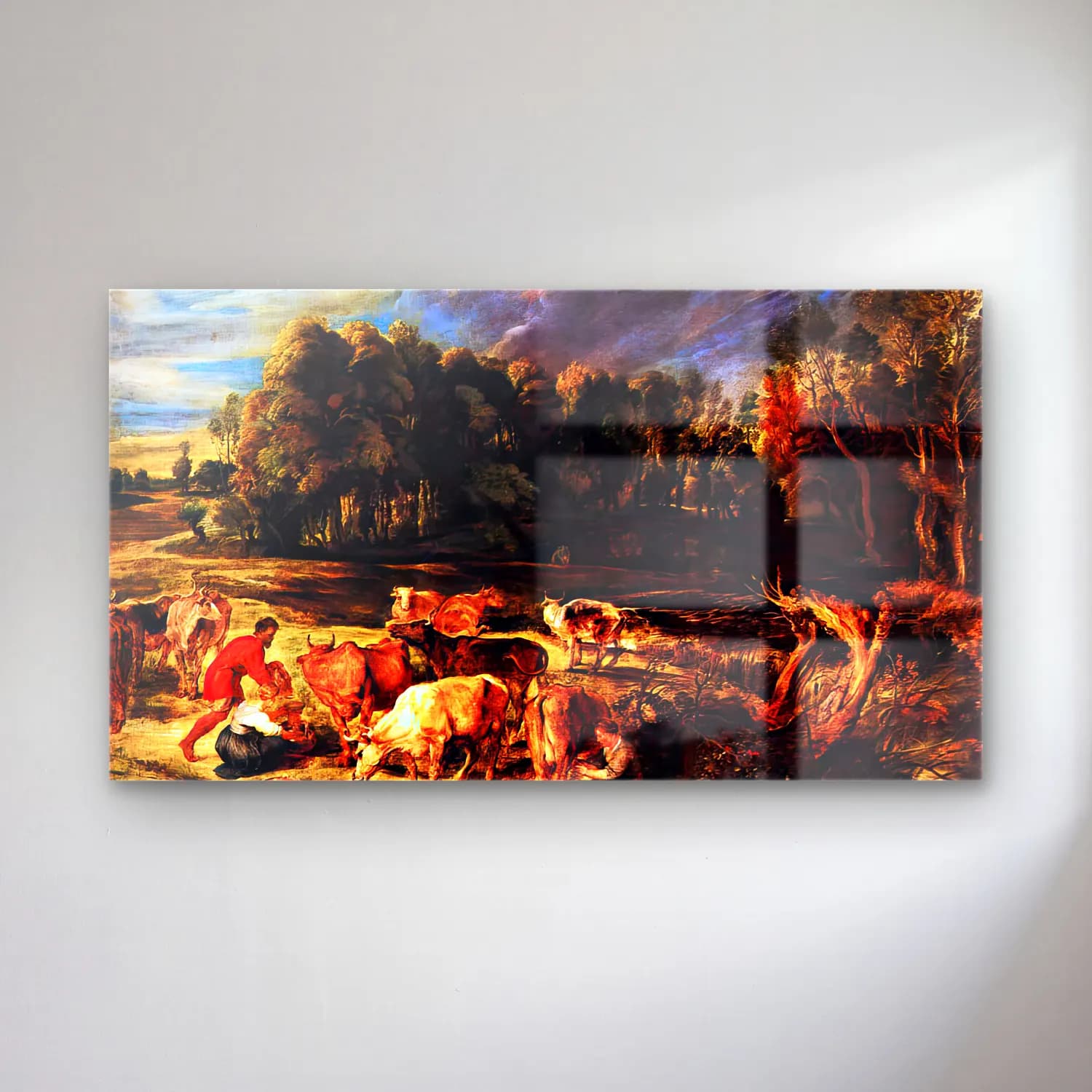 Peter Paul Rubens – Landscape with Cows cam tablo — Peter Paul Rubens – Landscape with Cows — yağlı boya i̇nek