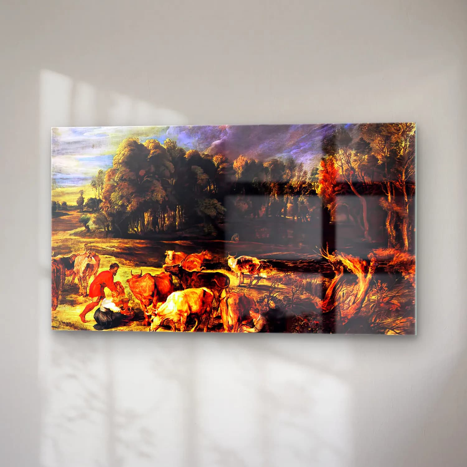 Peter Paul Rubens – Landscape with Cows cam tablo — sağ açıdan görünüm