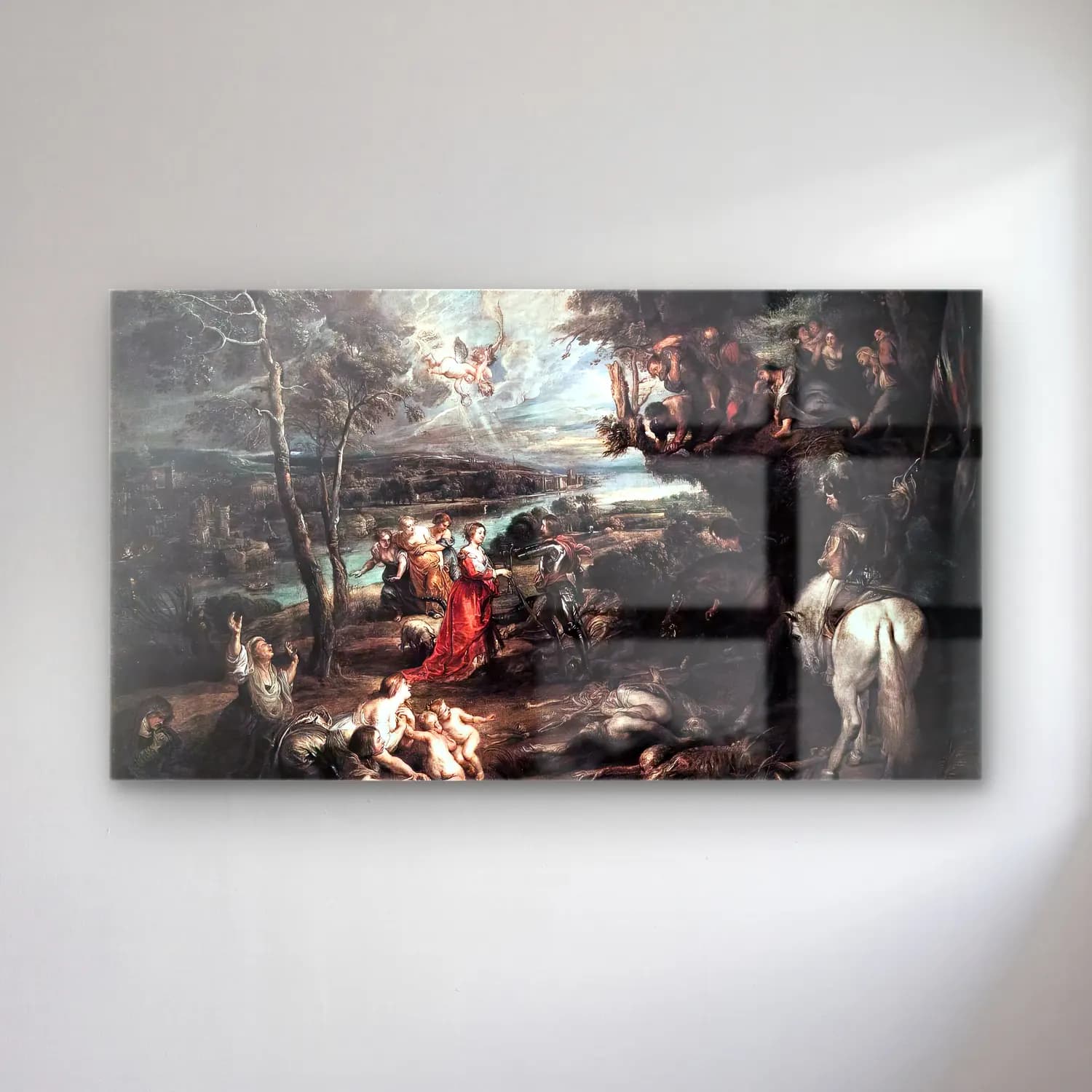 Peter Paul Rubens – Landscape with Saint George and the Dragon cam tablo — Peter Paul Rubens – Landscape with Saint George and the Dragon — yağlı boya mitolojik sahne