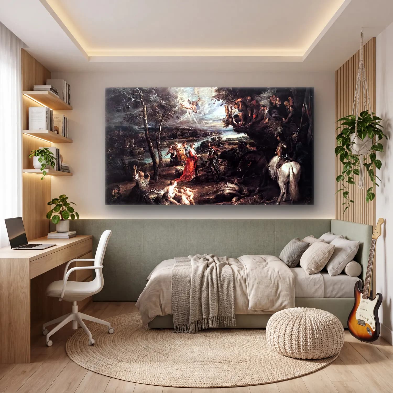Peter Paul Rubens – Landscape with Saint George and the Dragon cam tablo — genç odasında