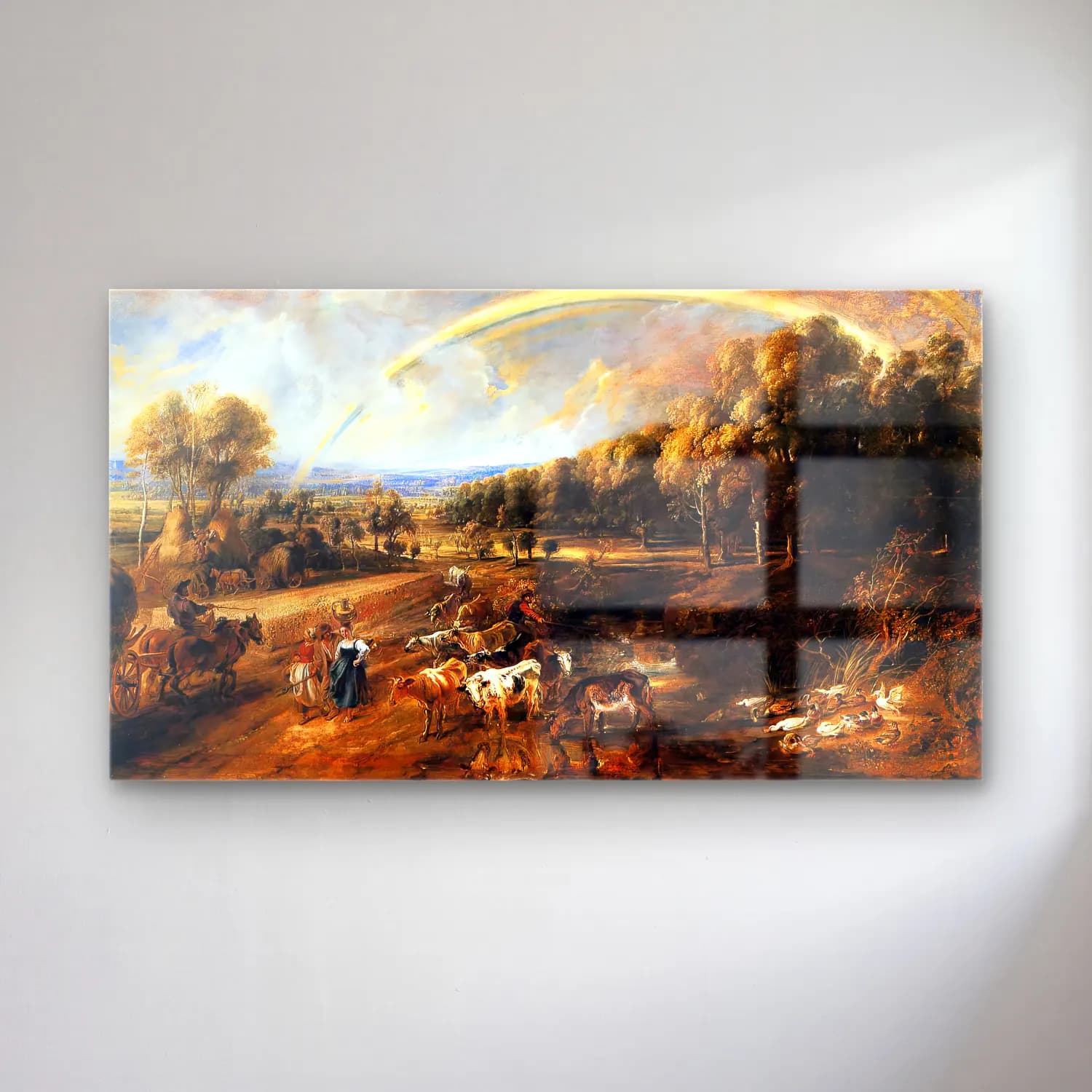 Peter Paul Rubens – Landscape with a Rainbow cam tablo — Peter Paul Rubens – Landscape with a Rainbow — yağlı boya kırda nehir