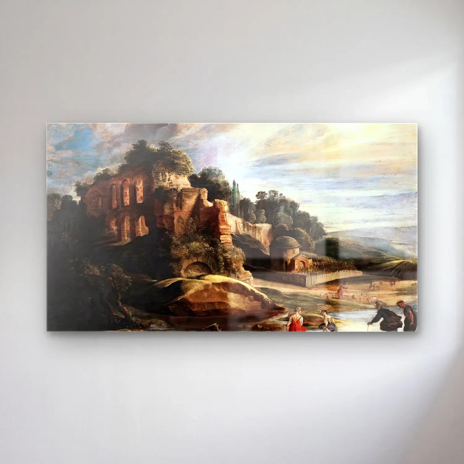 Peter Paul Rubens – Landscape with the Ruins of Mount Palatine in Rome cam tablo — Peter Paul Rubens – Landscape with the Ruins of Mount Palatine in Rome — yağlı boya antik kalıntılar
