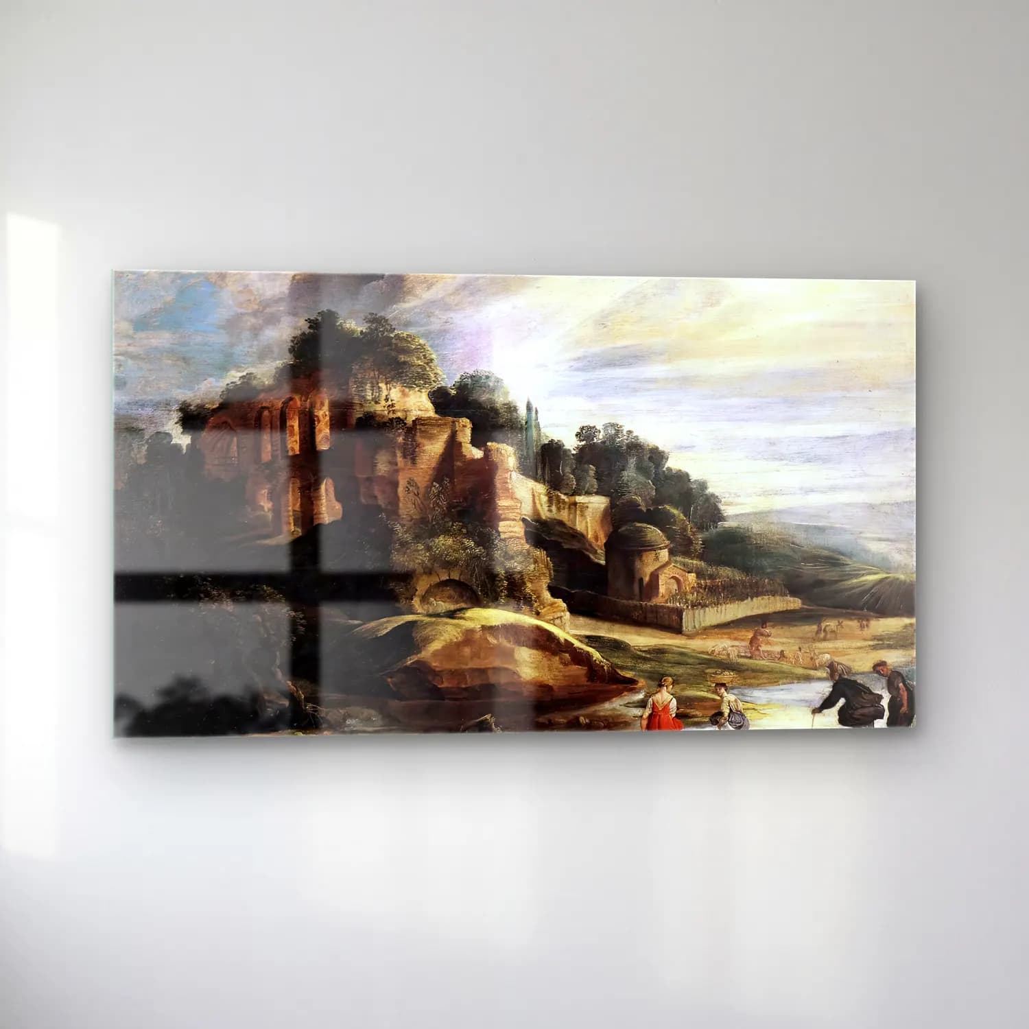 Peter Paul Rubens – Landscape with the Ruins of Mount Palatine in Rome cam tablo — sol açıdan görünüm