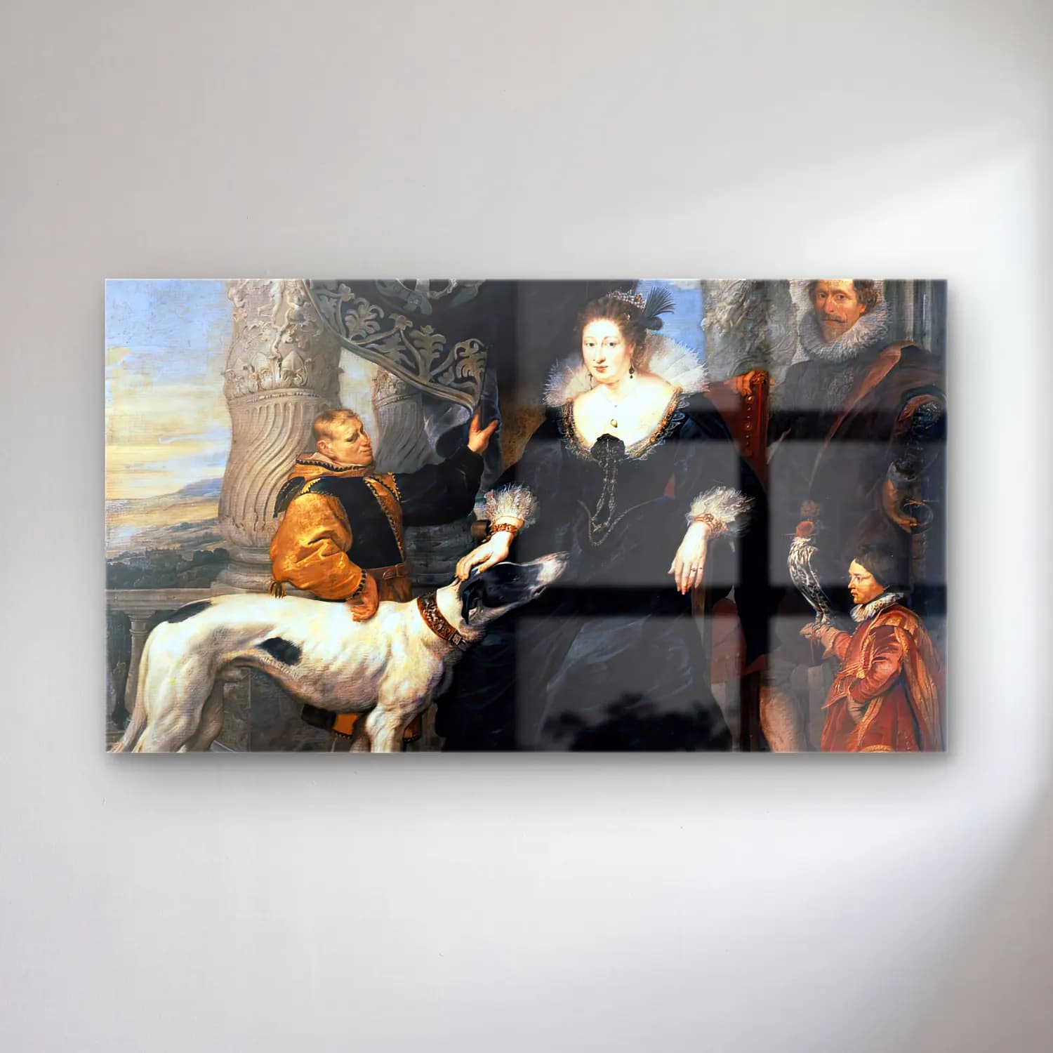 Peter Paul Rubens – Portrait of Lady Arundel with her Train cam tablo — Peter Paul Rubens – Portrait of Lady Arundel with her Train — siyah beyaz kadın portresi