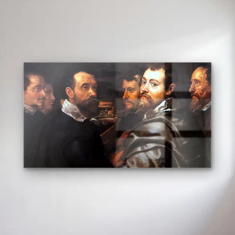 Peter Paul Rubens – Self-Portrait in a Circle of Friends from Mantua cam tablo — Peter Paul Rubens – Self-Portrait in a Circle of Friends from Mantua — yağlı boya erkek portresi