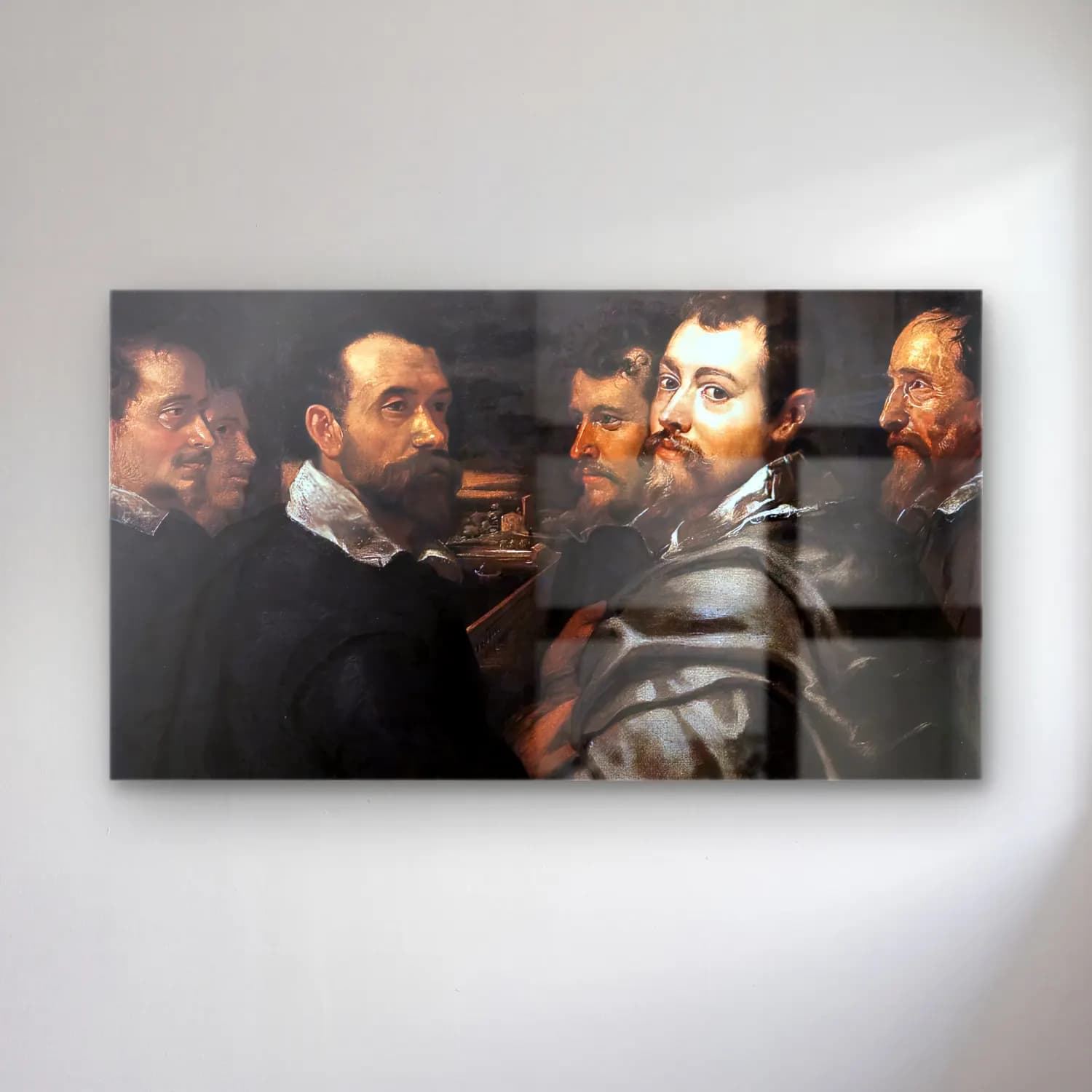 Peter Paul Rubens – Self-Portrait in a Circle of Friends from Mantua cam tablo — Peter Paul Rubens – Self-Portrait in a Circle of Friends from Mantua — yağlı boya erkek portresi