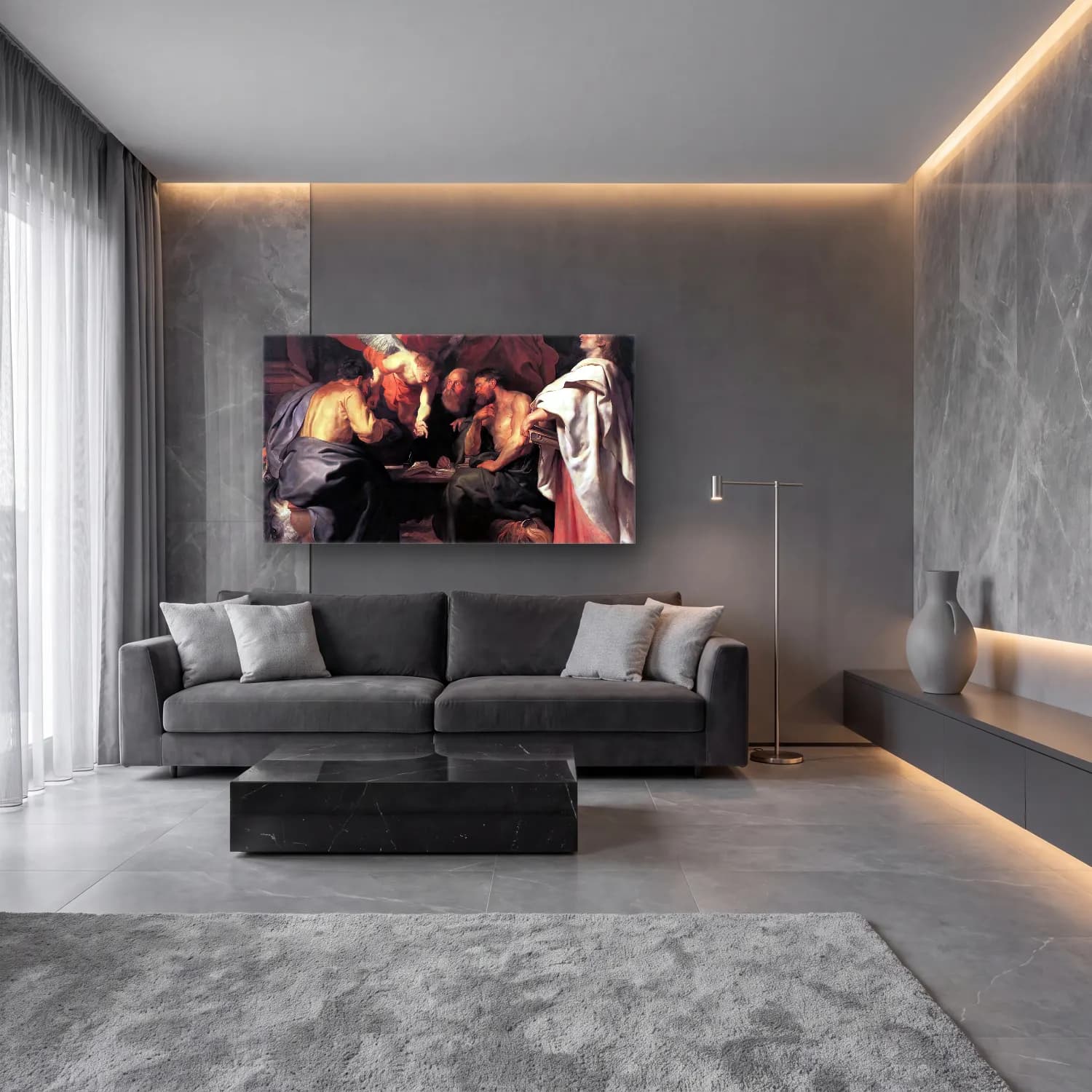 Peter Paul Rubens – The Four Evangelists cam tablo — lüks salon duvarında