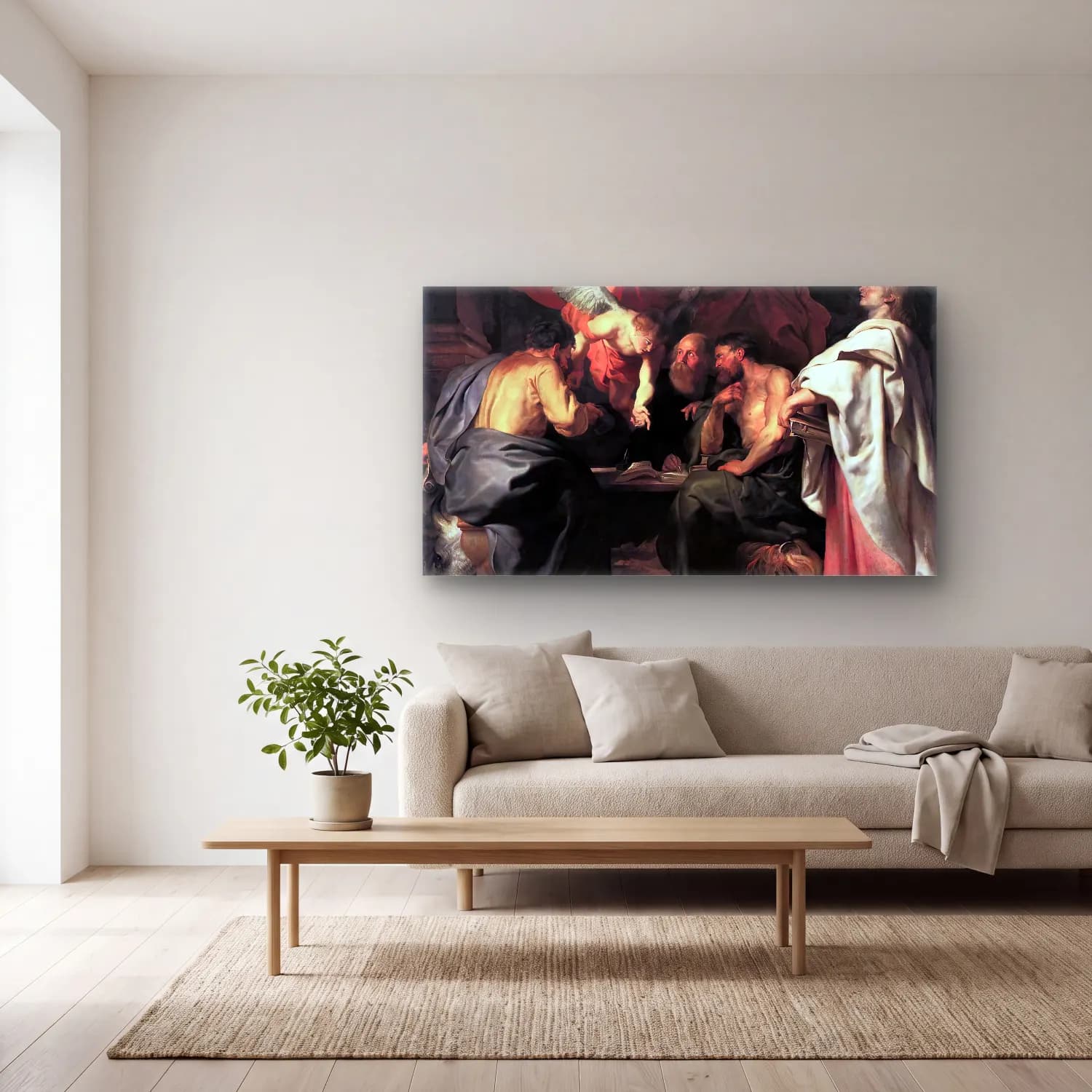 Peter Paul Rubens – The Four Evangelists cam tablo — açık renk salonda