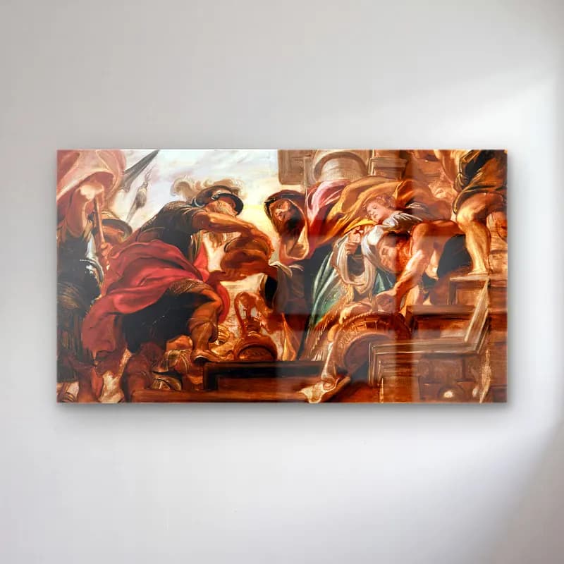 Peter Paul Rubens – The Meeting of Abraham and Melchisedek cam tablo — Peter Paul Rubens – The Meeting of Abraham and Melchisedek — yağlı boya dini sahne
