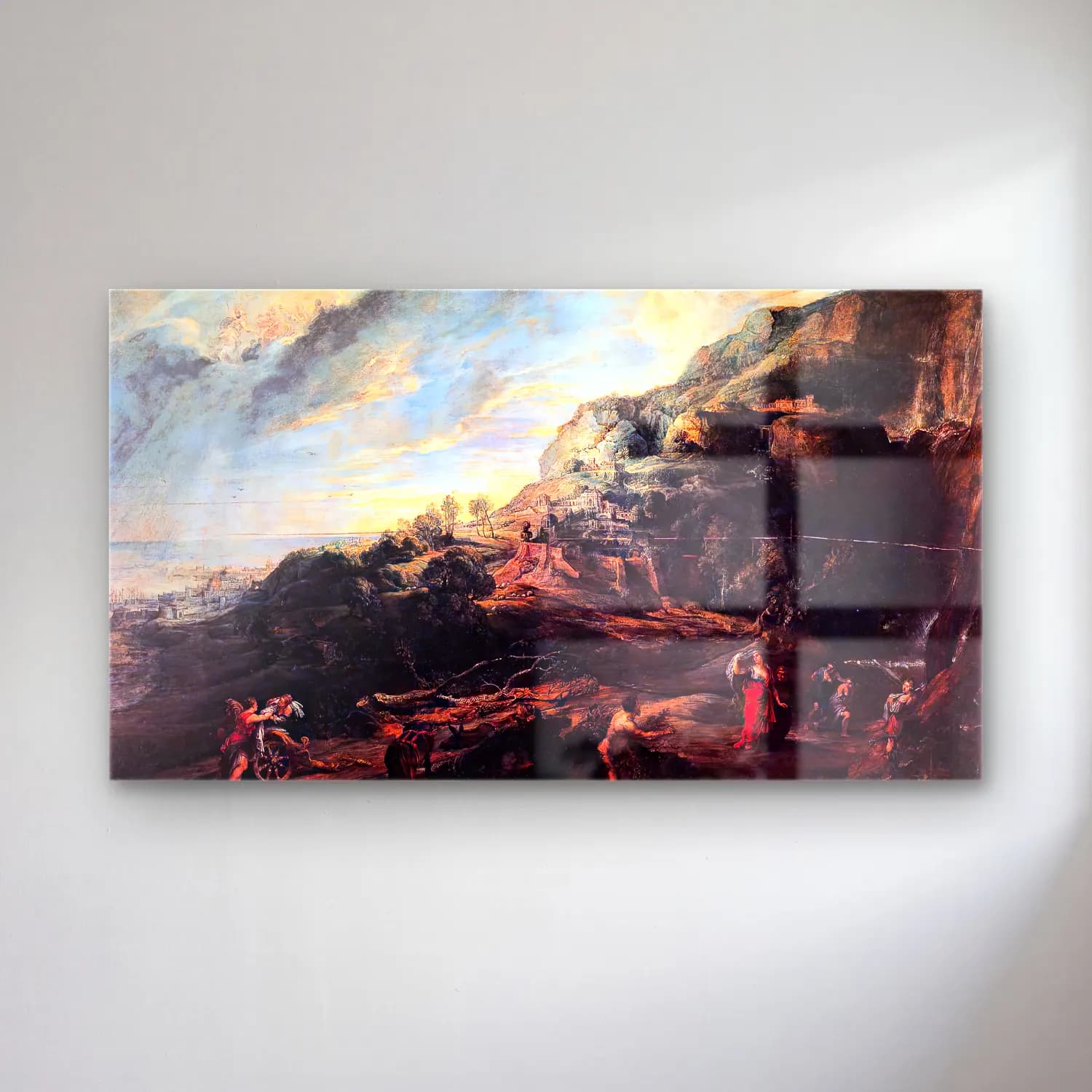 Peter Paul Rubens – Ulysses and Nausicaa on the Island of the Phaeacians cam tablo — Peter Paul Rubens – Ulysses and Nausicaa on the Island of the Phaeacians — yağlı boya mitolojik sahne