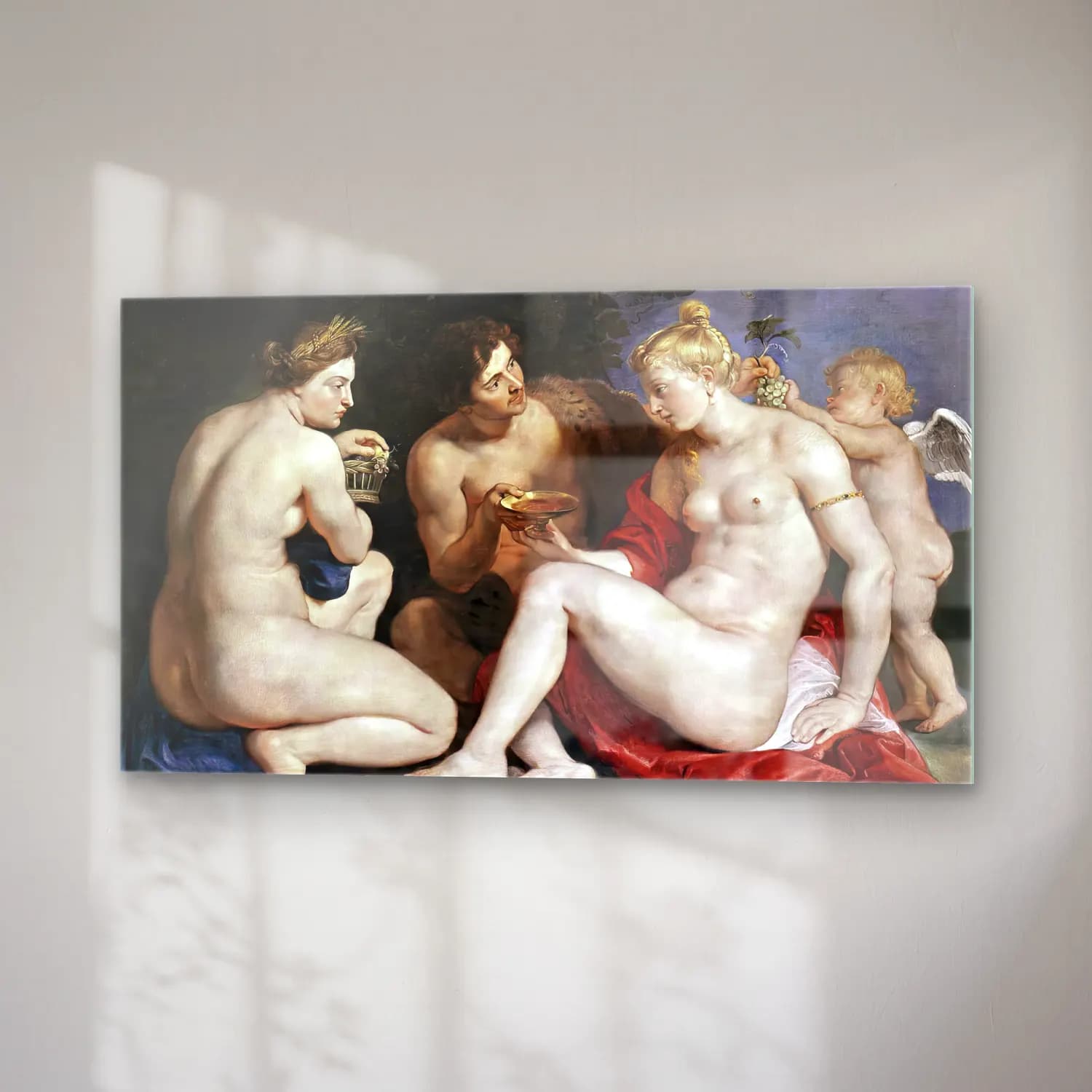 Peter Paul Rubens – Venus, Cupid, Baccchus and Ceres cam tablo — sağ açıdan görünüm