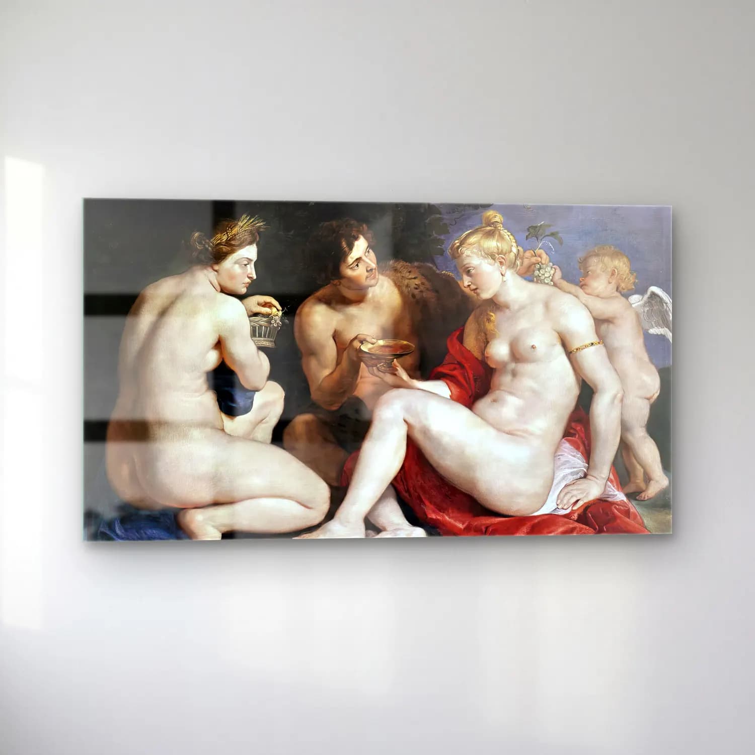Peter Paul Rubens – Venus, Cupid, Baccchus and Ceres cam tablo — sol açıdan görünüm
