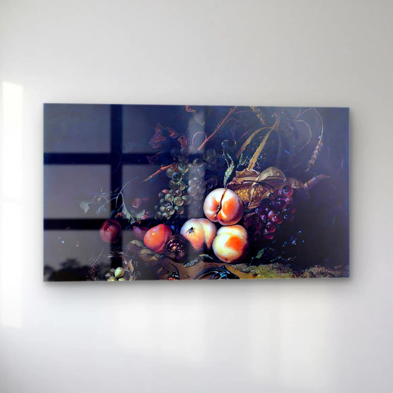 Rachel Ruysch – Still-Life with Fruit and Insects cam tablo — sol açıdan görünüm