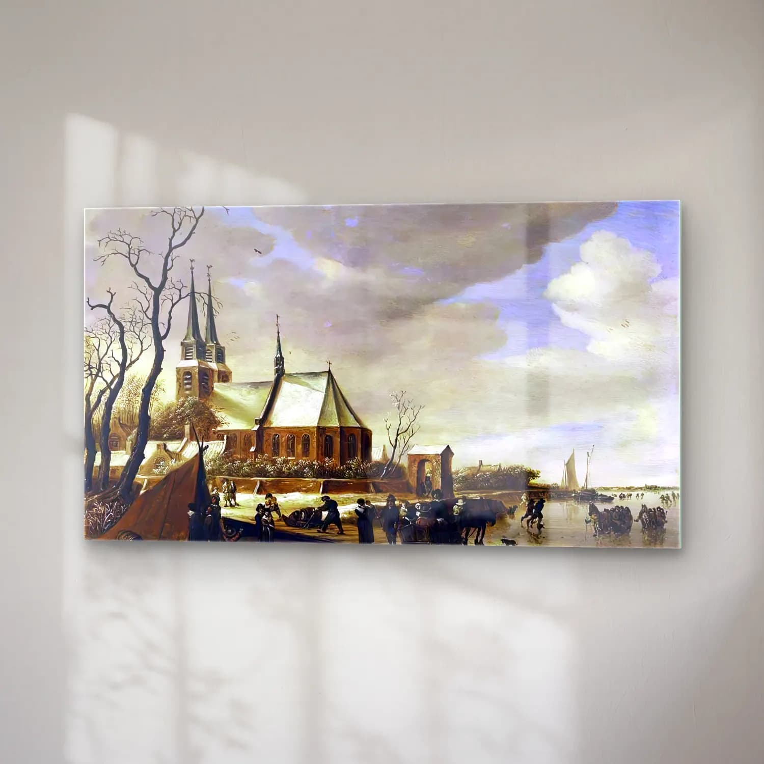 Salomon van Ruysdael – A Winter Landscape cam tablo — sağ açıdan görünüm
