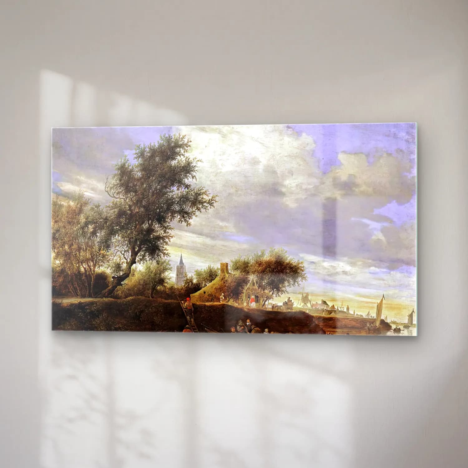 Salomon van Ruysdael – Ferry near Gorinchem cam tablo — sağ açıdan görünüm