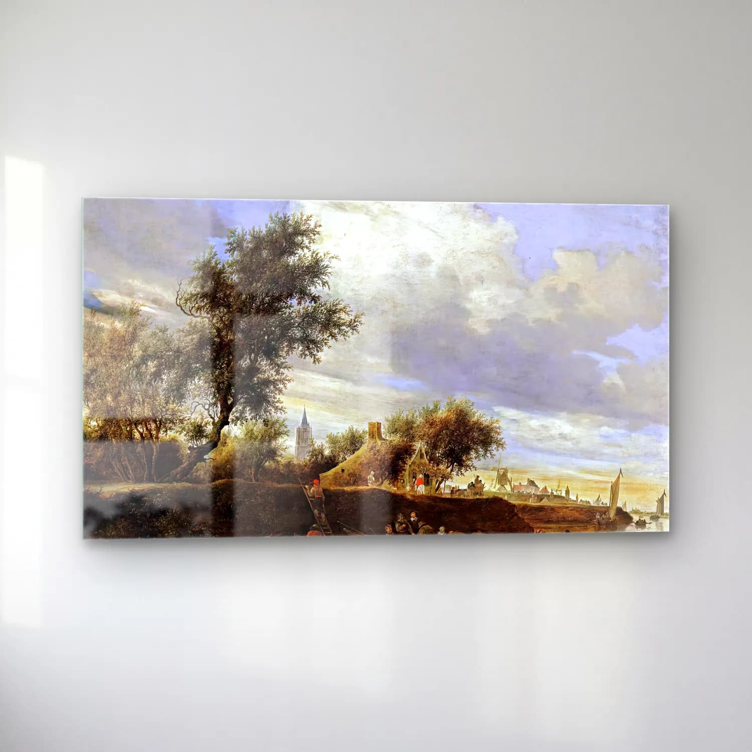 Salomon van Ruysdael – Ferry near Gorinchem cam tablo — sol açıdan görünüm