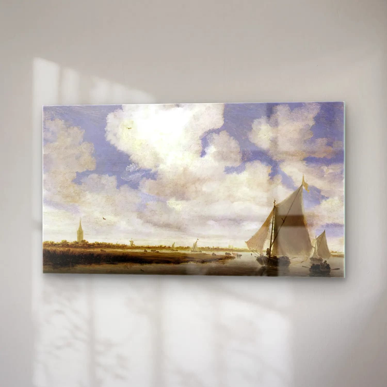 Salomon van Ruysdael – Sailboats on the Wijkermeer cam tablo — sağ açıdan görünüm