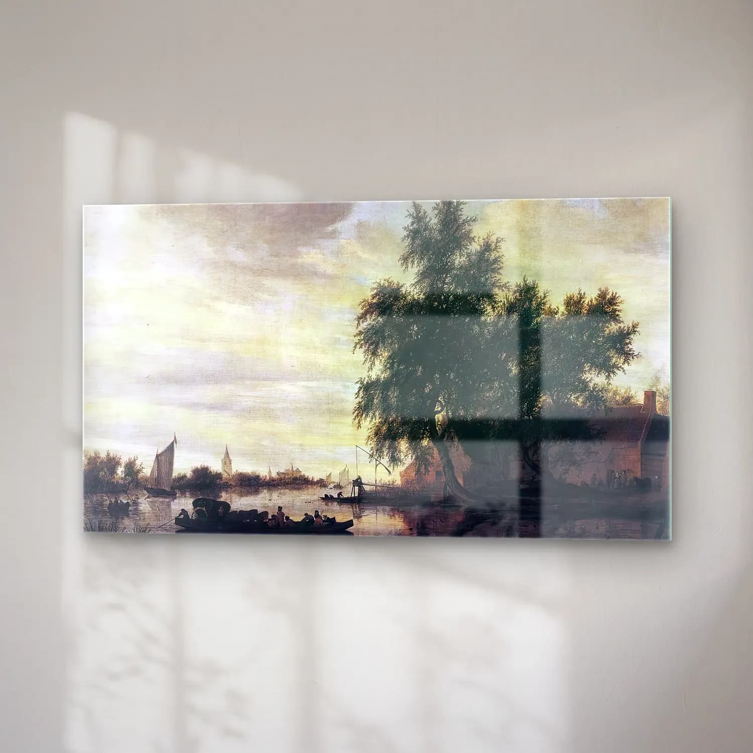 Salomon van Ruysdael – The Ferryboat cam tablo — sağ açıdan görünüm