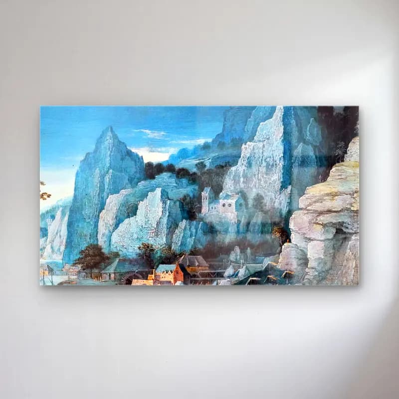 Maerten Ryckaert – Alpine Landscape with an Iron Foundry and Blast Furnace… cam tablo — Maerten Ryckaert – Alpine Landscape with an Iron Foundry and Blast Furnace… — yağlı boya dağ manzarası
