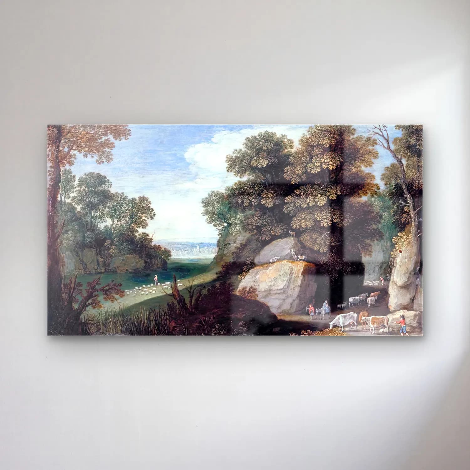 Maerten Ryckaert – Rocky Pastoral Landscape cam tablo — Maerten Ryckaert – Rocky Pastoral Landscape — yağlı boya dini sahne