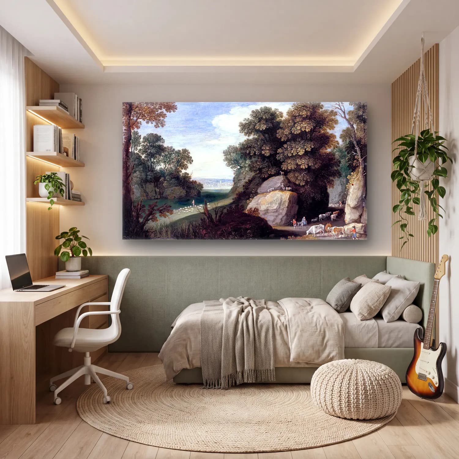 Maerten Ryckaert – Rocky Pastoral Landscape cam tablo — genç odasında
