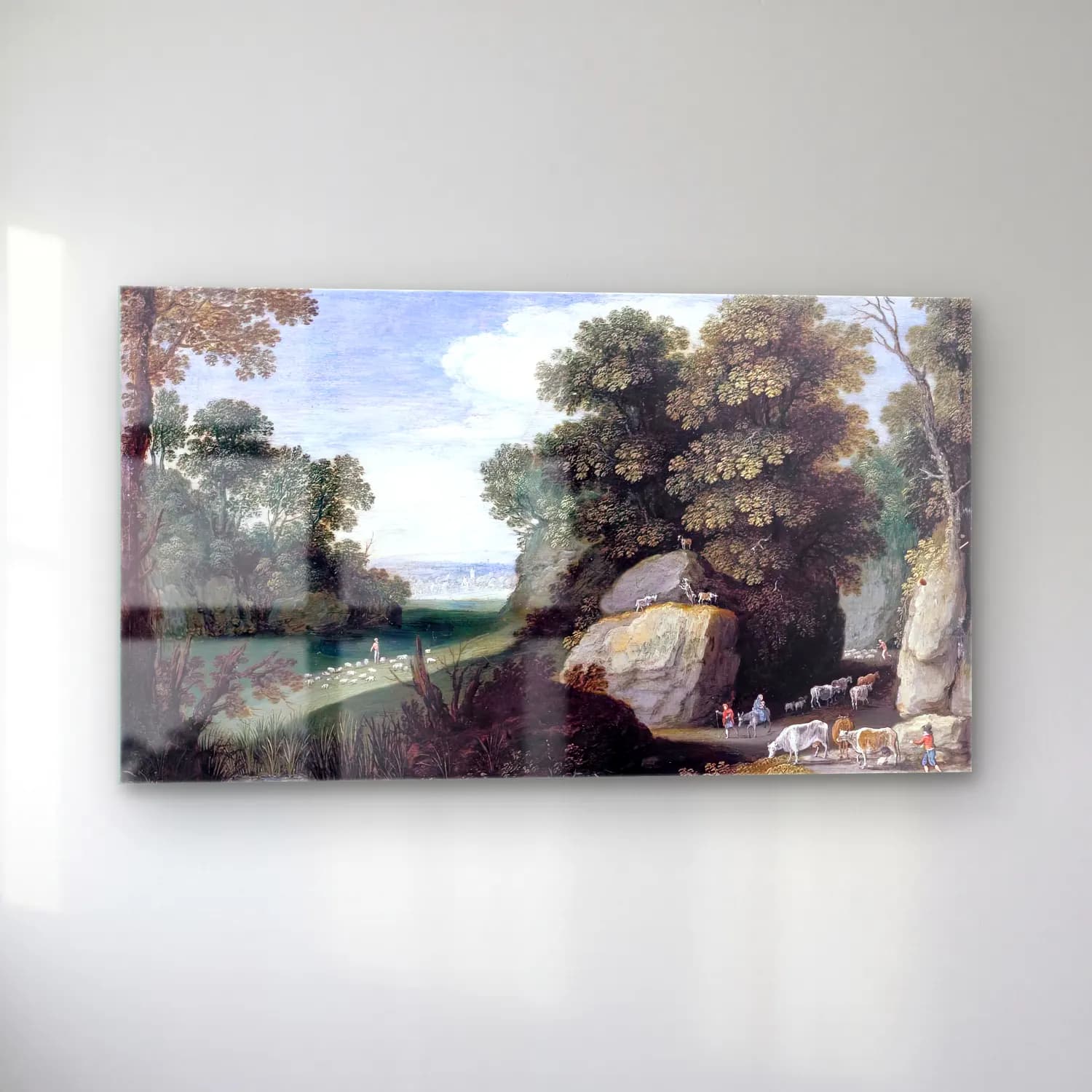 Maerten Ryckaert – Rocky Pastoral Landscape cam tablo — sol açıdan görünüm