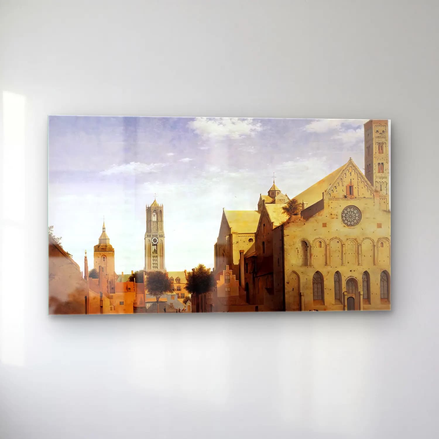 Pieter Jansz Saenredam – St Mary s Square and St Mary s Church at Utrecht cam tablo — sol açıdan görünüm