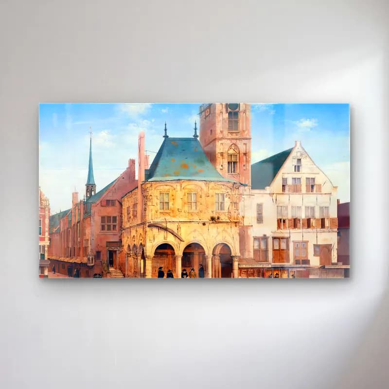 Pieter Jansz Saenredam – The Old Town Hall in Amsterdam cam tablo — Pieter Jansz Saenredam – The Old Town Hall in Amsterdam — suluboya katedral