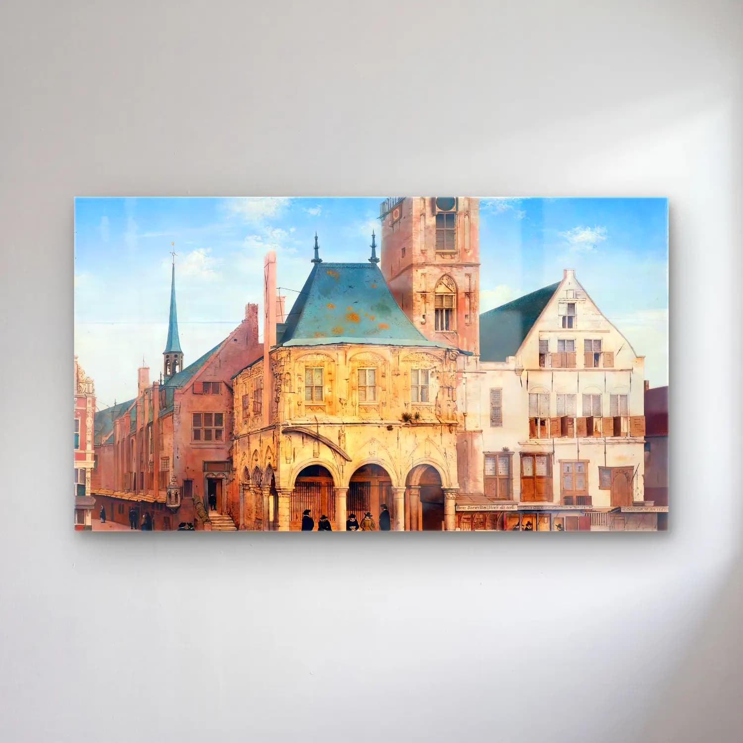 Pieter Jansz Saenredam – The Old Town Hall in Amsterdam cam tablo — Pieter Jansz Saenredam – The Old Town Hall in Amsterdam — suluboya katedral