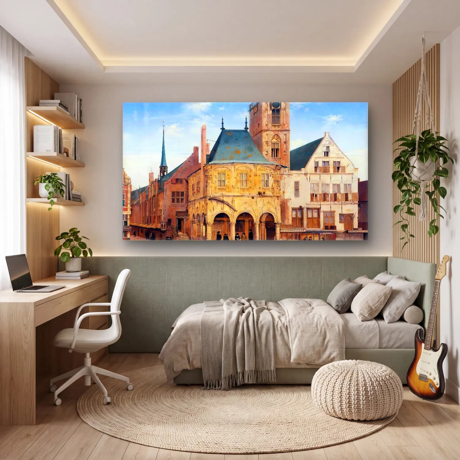 Pieter Jansz Saenredam – The Old Town Hall in Amsterdam cam tablo — genç odasında
