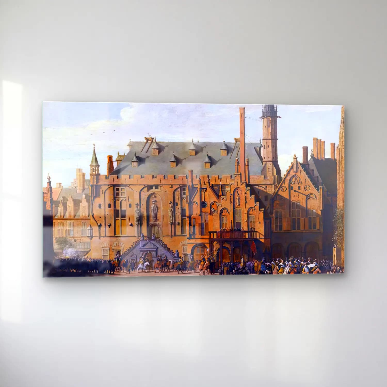 Pieter Jansz Saenredam – The Town Hall at Haarlem with the Entry of Prince Maurits… cam tablo — sol açıdan görünüm