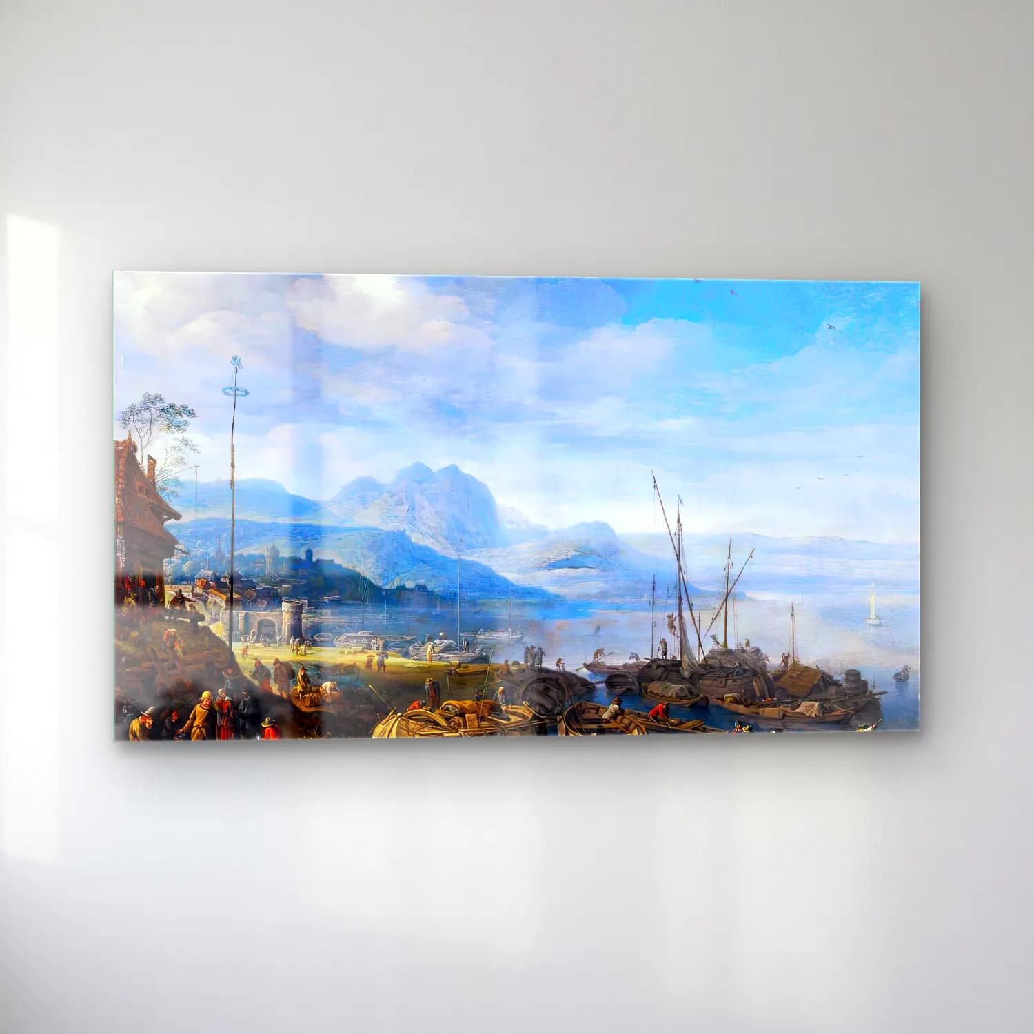 Herman Saftleven – A View of Linz am Rhein cam tablo — sol açıdan görünüm