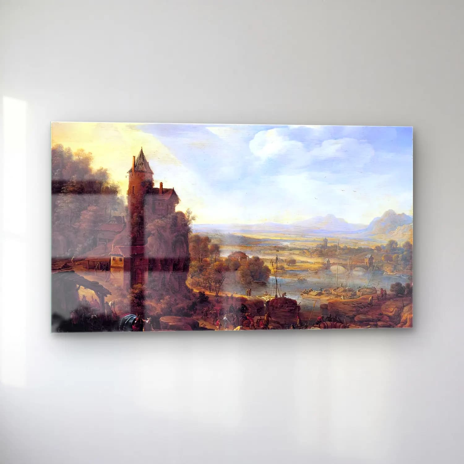 Herman Saftleven – An Extensive Rhenish River Landscape cam tablo — sol açıdan görünüm