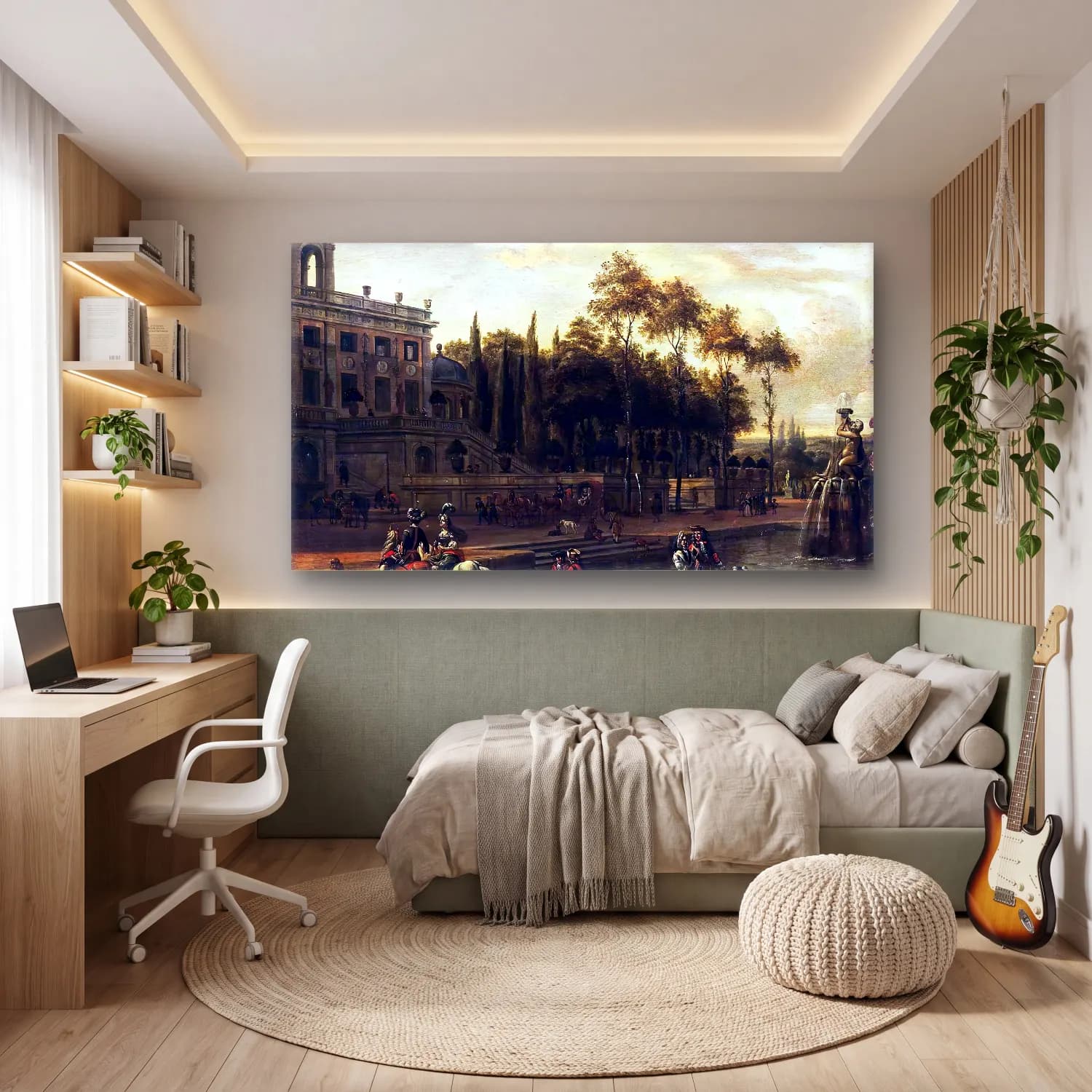 Abraham Storck – Italianate Park Landscape cam tablo — genç odasında