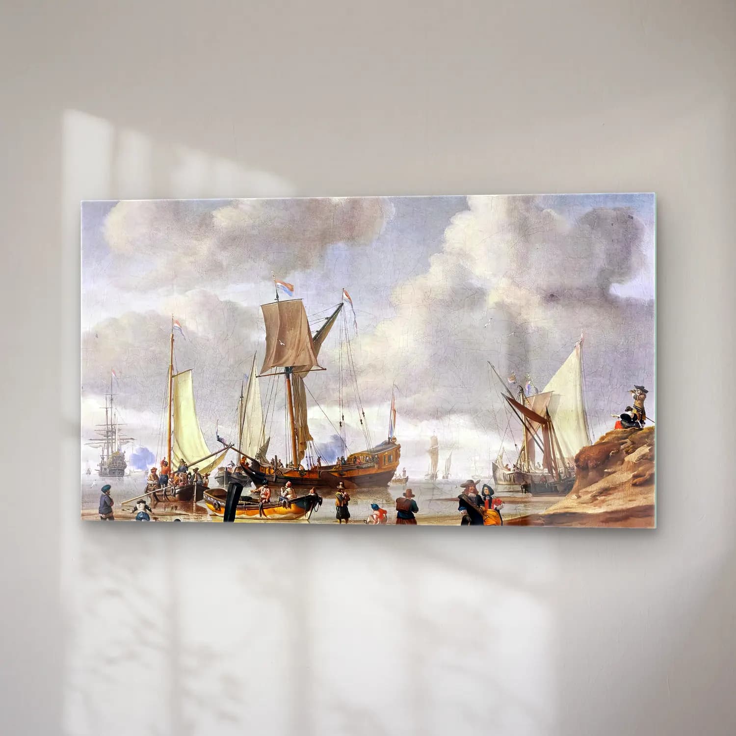 Abraham Storck – Seascape with View of a Beach Animated cam tablo — sağ açıdan görünüm