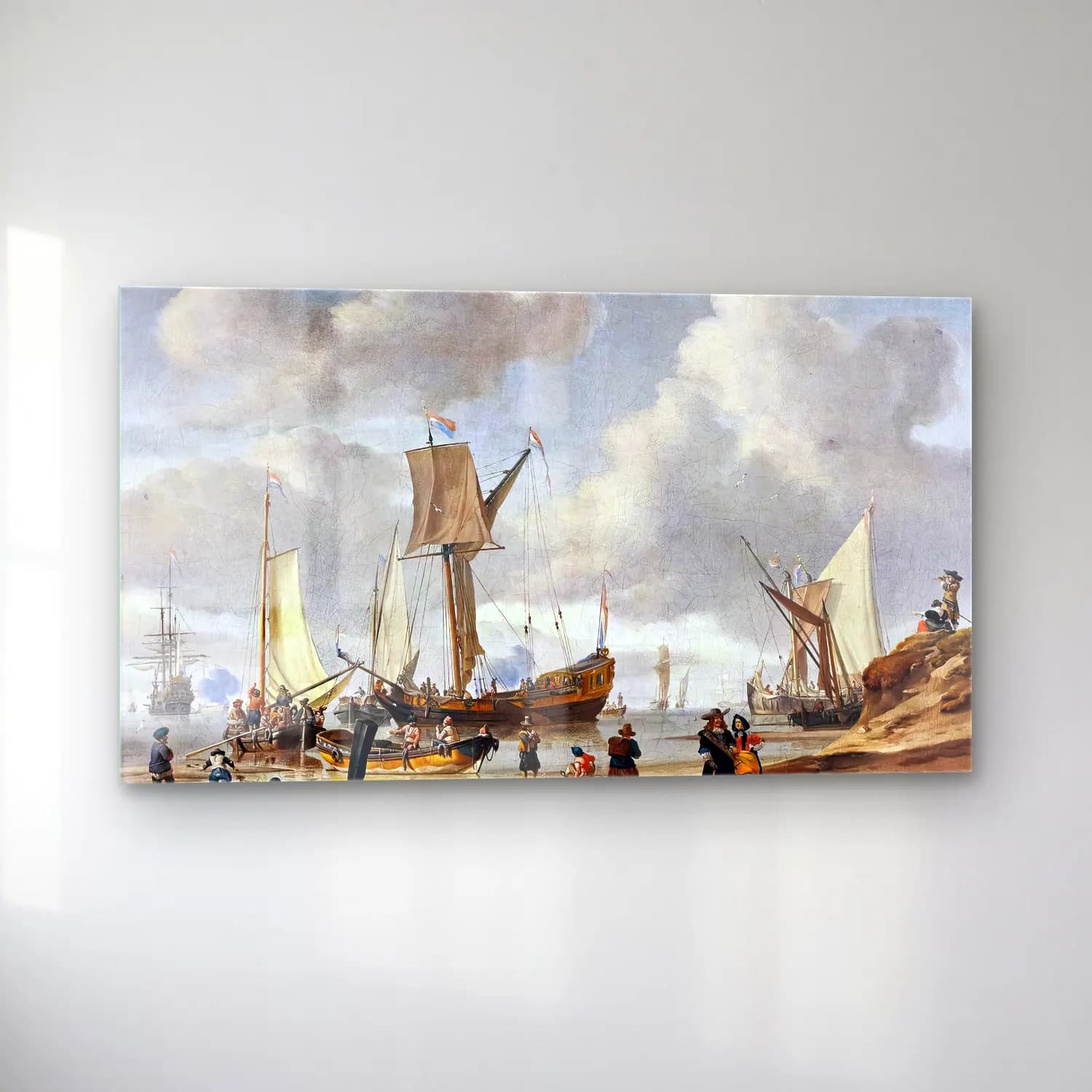 Abraham Storck – Seascape with View of a Beach Animated cam tablo — sol açıdan görünüm