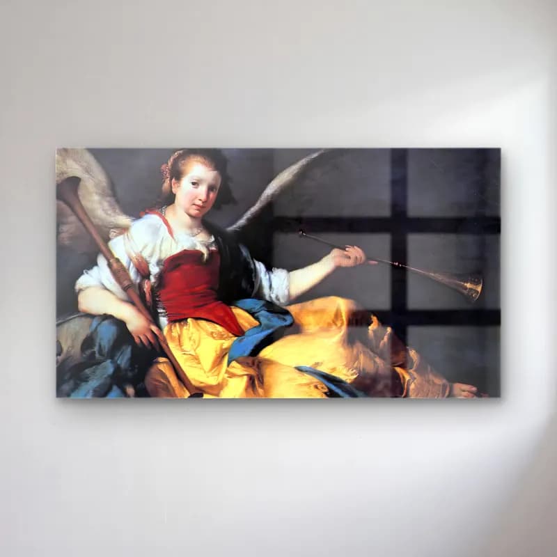 Bernardo Strozzi – A Personification of Fame cam tablo — Bernardo Strozzi – A Personification of Fame — yağlı boya melek