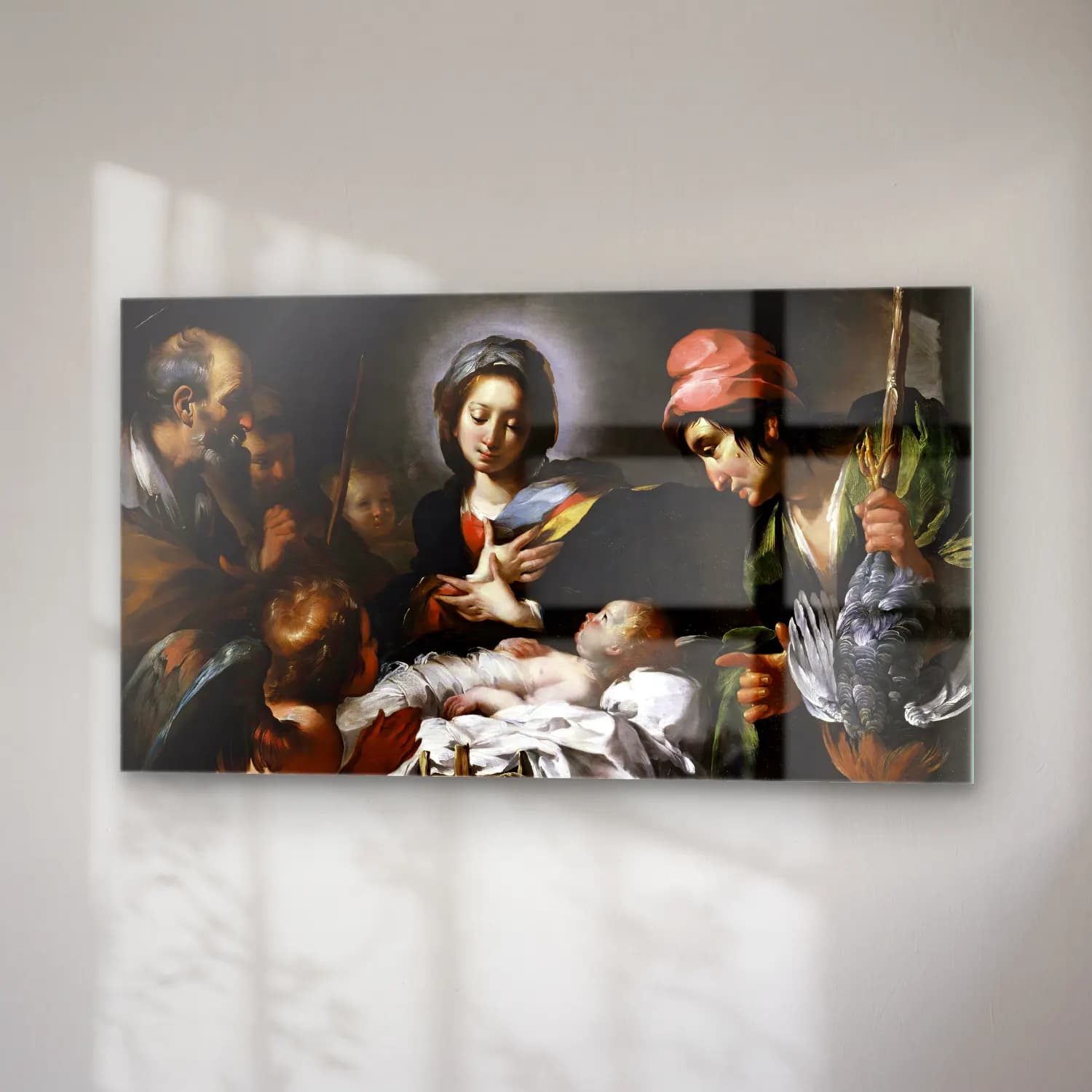 Bernardo Strozzi – Adoration of the Shepherds cam tablo — sağ açıdan görünüm