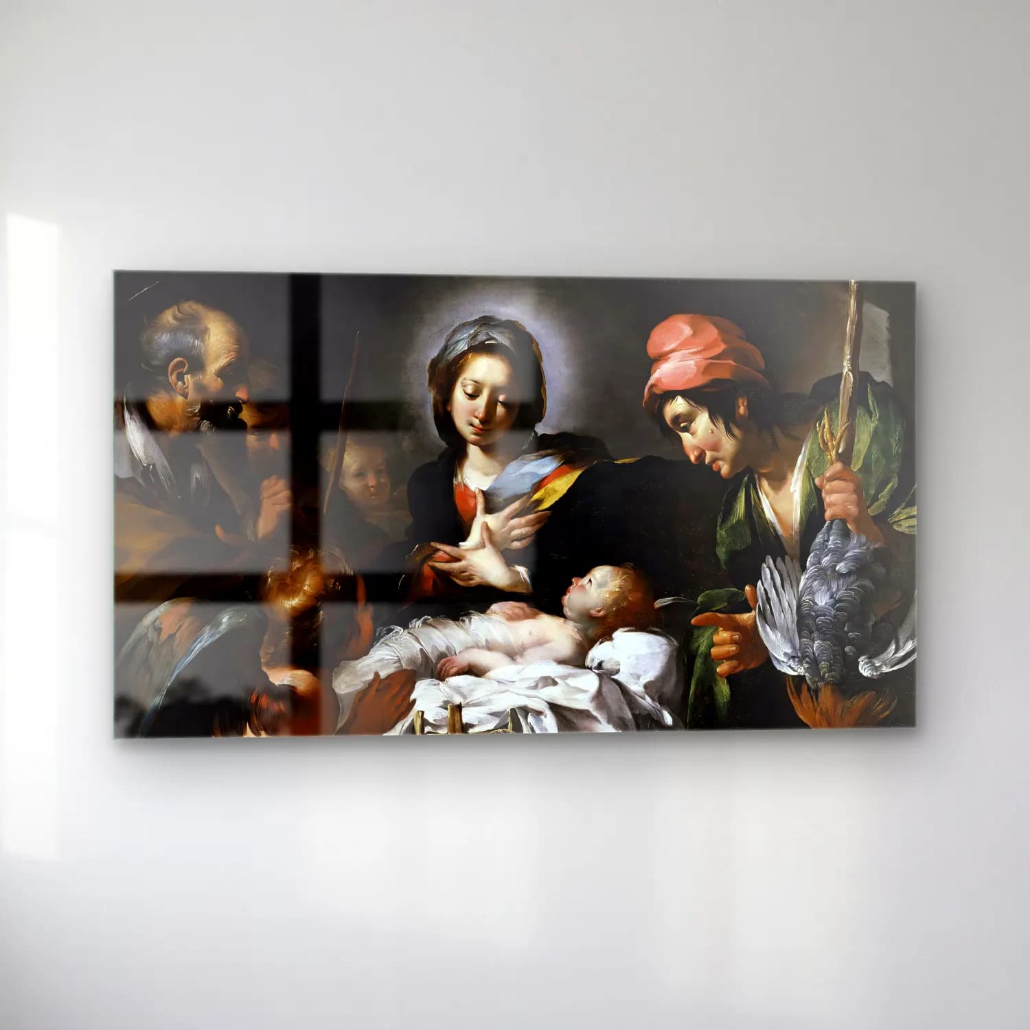 Bernardo Strozzi – Adoration of the Shepherds cam tablo — sol açıdan görünüm