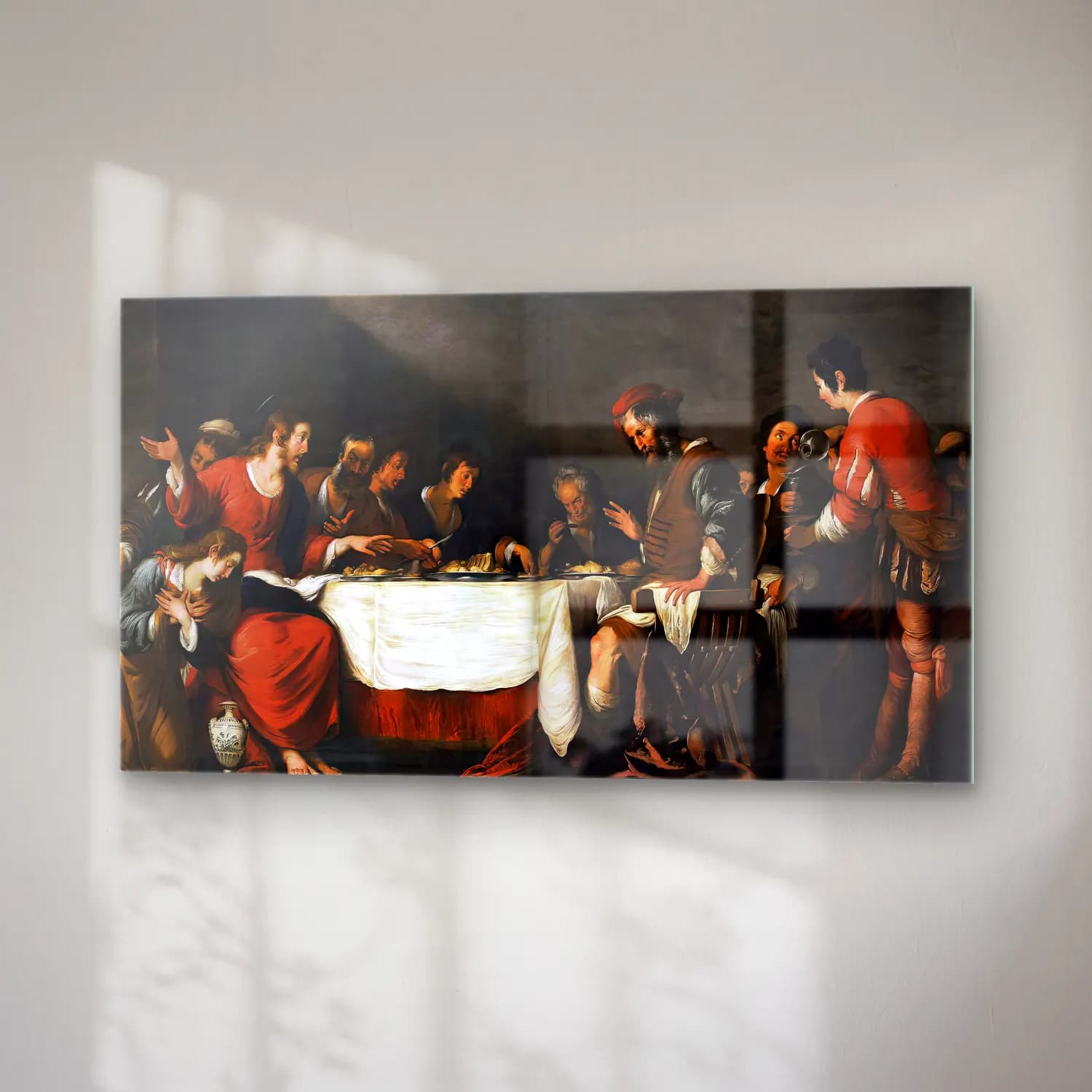 Bernardo Strozzi – Banquet at the House of Simon cam tablo — sağ açıdan görünüm
