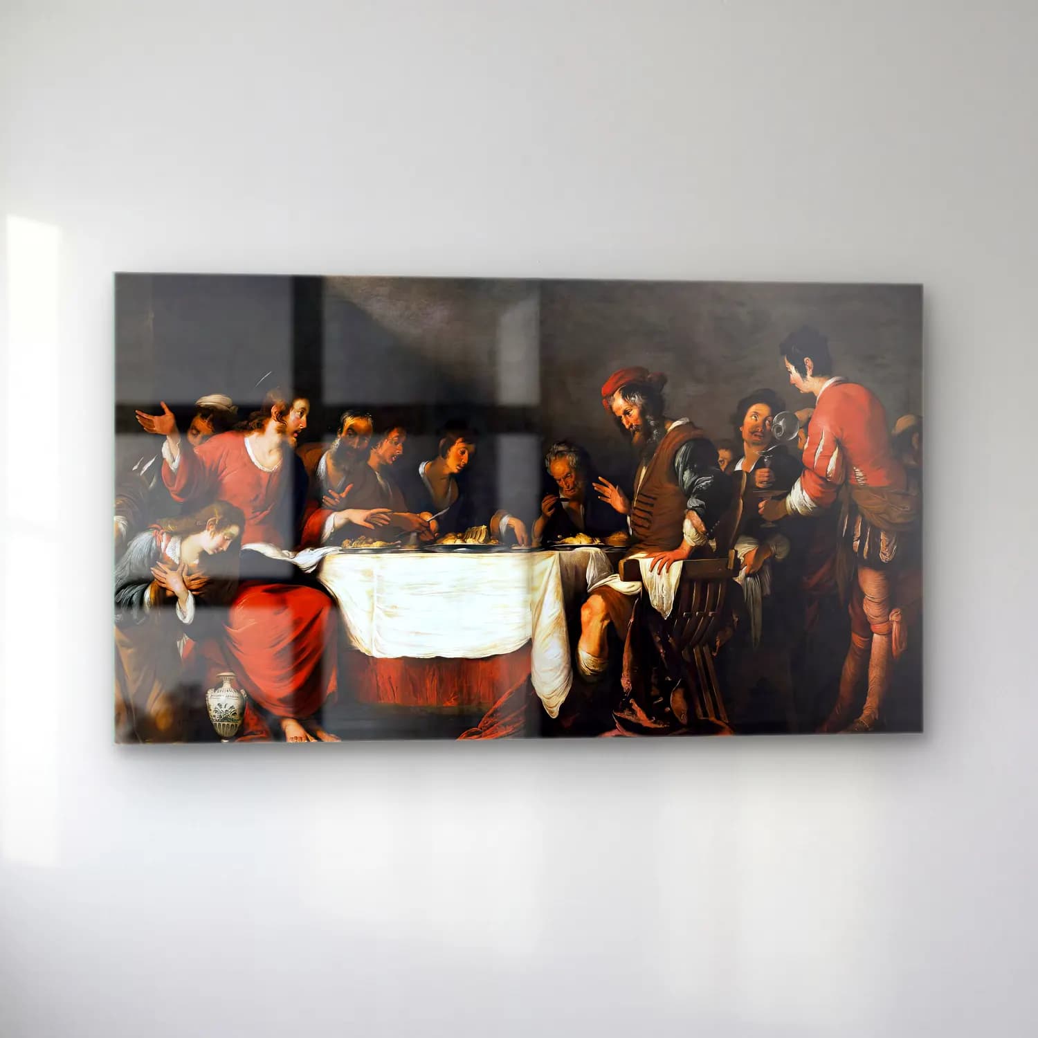 Bernardo Strozzi – Banquet at the House of Simon cam tablo — sol açıdan görünüm