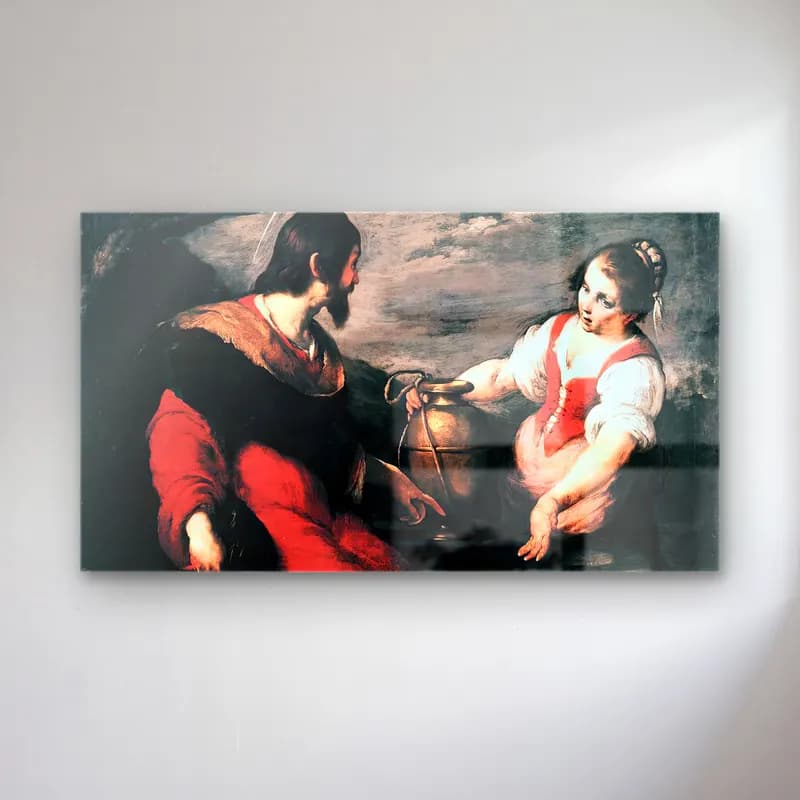 Bernardo Strozzi – Christ and the Samaritan Woman cam tablo — Bernardo Strozzi – Christ and the Samaritan Woman — yağlı boya dini sahne